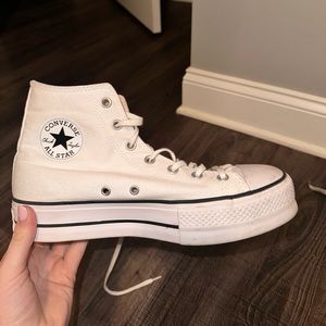 White platform Converse